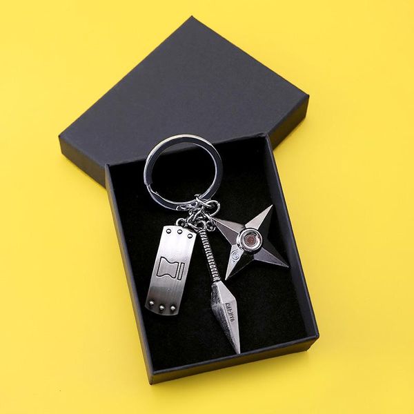

keychains with box hokage metal kakashi book key chain ring pendant anime keychain holder charm souvenir, Silver