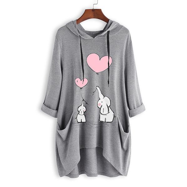 

women's hoodies & sweatshirts women spring summer fashion korea style cartoon print hooded knitting sweatshirt office lady casual pullo, Black