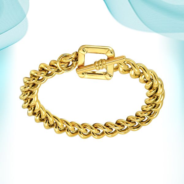 

fashion gold charm bracelet all metal interlocking block ins cool jewelry personalized accessories paired bracelets gemotric round punk styl, Golden;silver