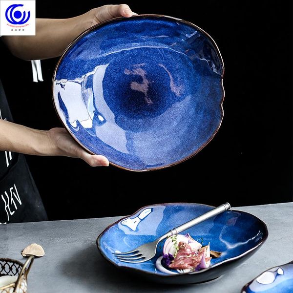 

dishes & plates nordic ceramic home pottery irregular salad platter tableware