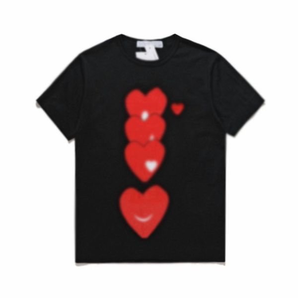 

2021 summer play mens womens t shirt fashion designers tees c047 off harajuku red heart t-shirts cdg white hip-hop clothing 100% cotton, White;black