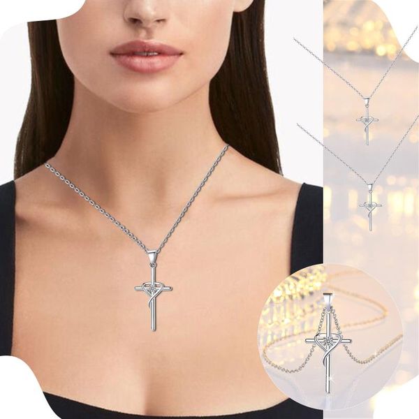 

chokers women cross necklace pendant light luxury clavicle chain accessories necklaces for 2021 jewelry elegant set, Golden;silver