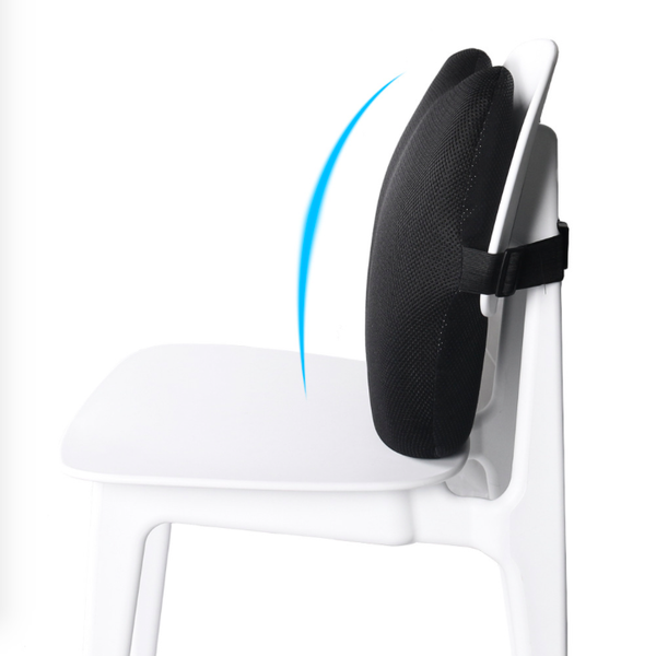 

memory foam lumbar slow rebound cushion car pad office seat back support, Black;blue