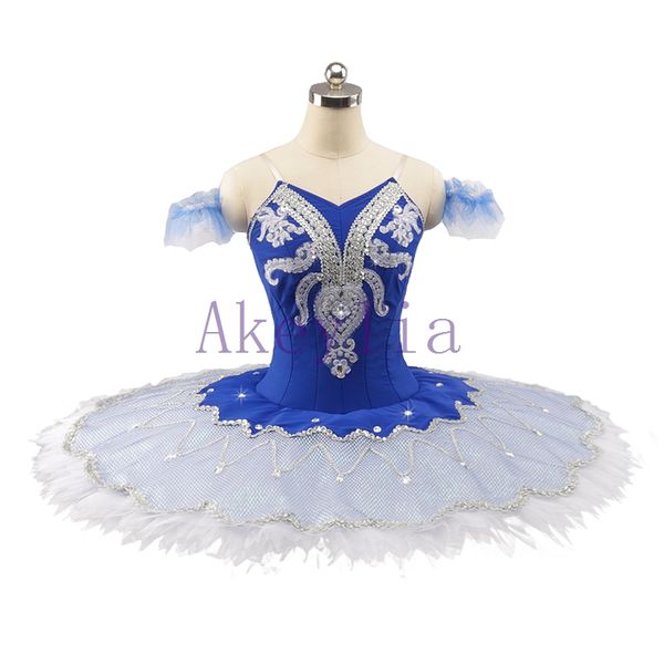 

blue white professional ballet tutu girls esmeralda variation ballerina pancake tutu the nutcracker women performance ballet stage for child, Black;red