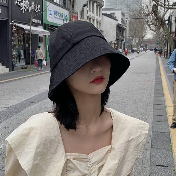 

wide brim hats fisherman hat fashion summer ladies sun tide letter printing wild women's bucket hip hop cap, Blue;gray