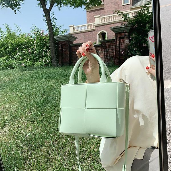 

evening bags weave small pu leather crossbody for women 2021 summer design female luxury fashion shoulder handbags and purses