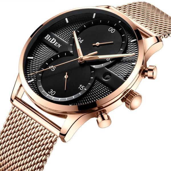 

wristwatches relogio masculion fashion chronograph men military sport watch men's quartz clock male mesh business, Slivery;brown