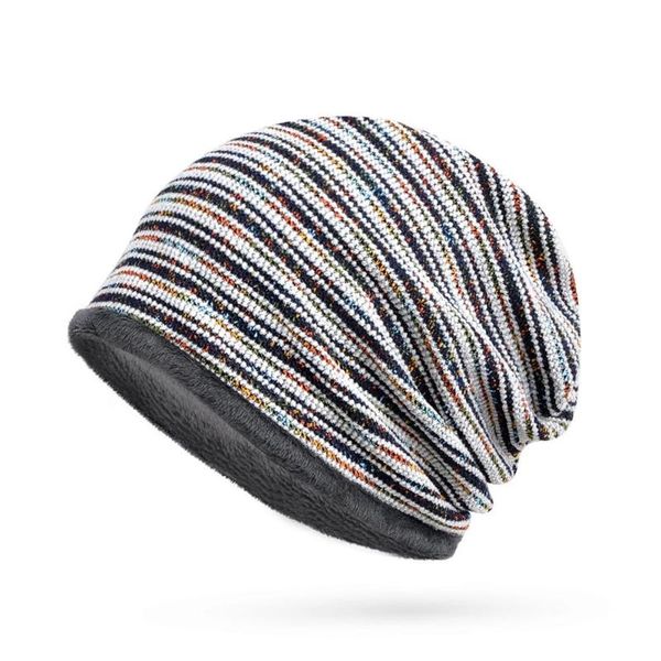 

beanies cap scarf women men casual striped elastic breathable hat neck warmer autumn winter headwear outdoor hats, Black;white