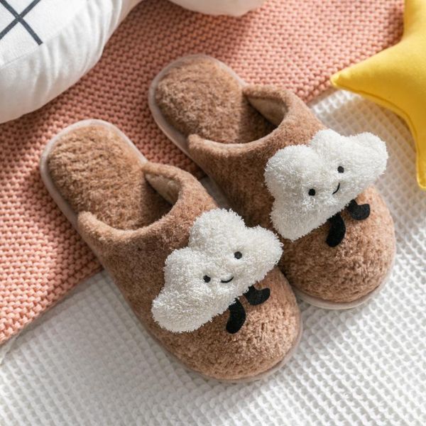 

slippers women 2021 indoor house plush soft cute cotton shoes non-slip floor home slides for bedroom, Black