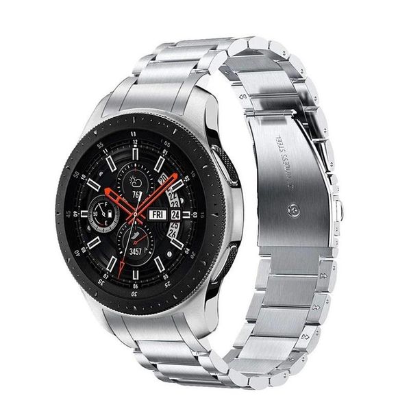 

watch bands unique stainless steel watchband + no gap clips for samsung galaxy 46mm sm-r800 hand detach band quick release strap belt, Black;brown