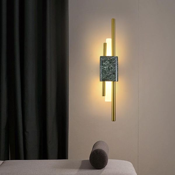 

post-modern marble wall lamps led light for living room bedroom loft decor home bedside bathroom fixtures mirror lamp