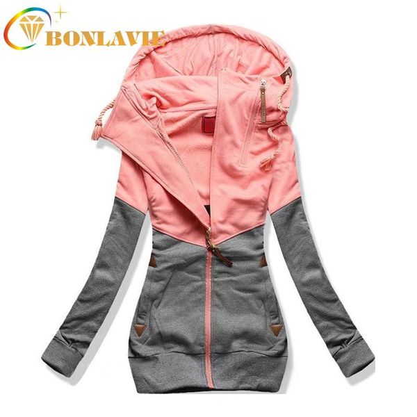 

women's hoodies & sweatshirts autumn winter sweatshirt double zipper matching color hoodie long sleeve full comfortable fashion casual, Black