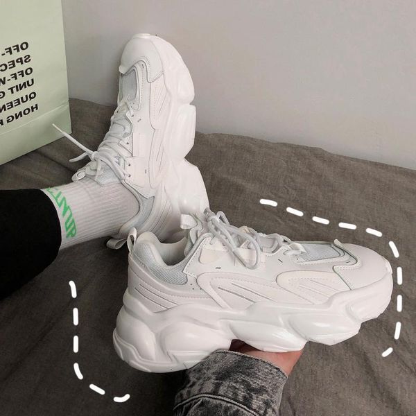 

autumn small white men's shoes trend leisure dad sports climax winter plush warm cotton, Black