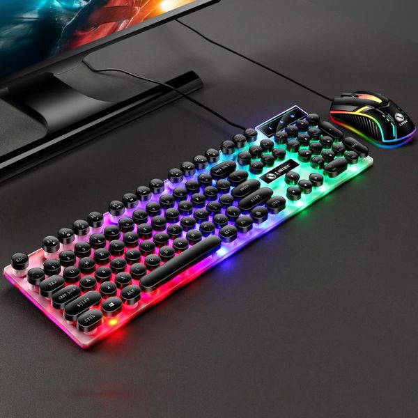

keyboard mouse combos gtx300 punk and set usb wired retro backlit game suspended