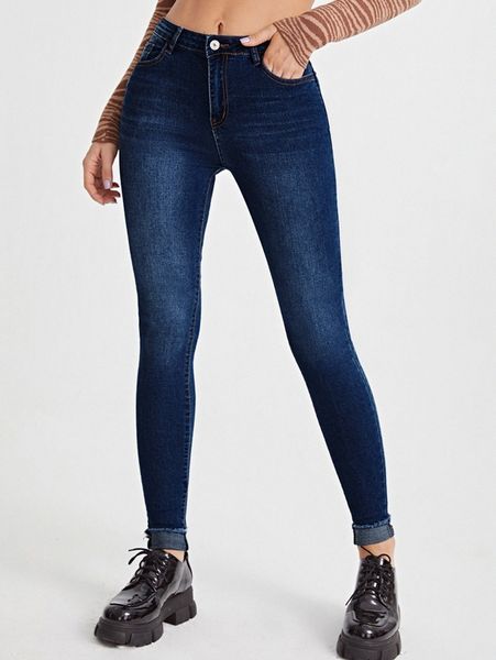 

slant pocket raw cut skinny jeans d3uu#, Blue