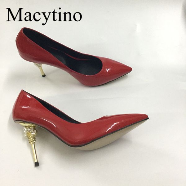 

dress shoes jewelled heel women pointed toe patent leather high heels customized bridal wedding yqn4, Black