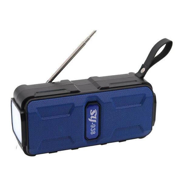 1200mAh Luce solare da campeggio Torcia audio Bluetooth multifunzionale Doppio suono Altoparlante ricaricabile Radio FM sportiva - Blu