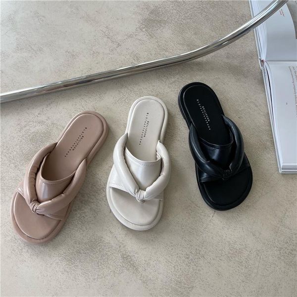 

slippers shoes woman 2021 soft low shale female beach pantofle rubber flip flops comfort summer sabot flat hawaiian hoof hee, Black