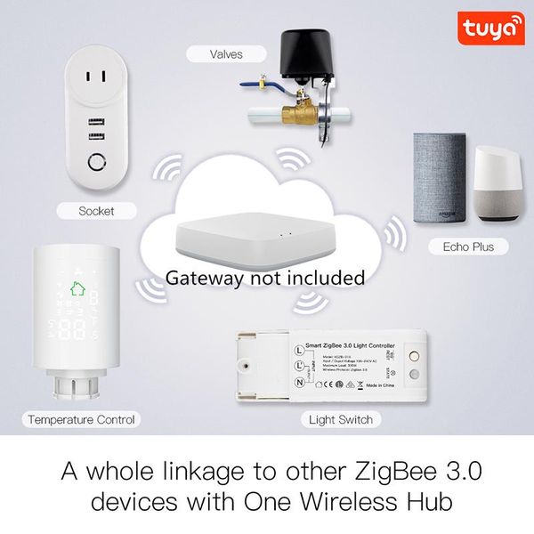 

smart home control zigbee radiator thermostat tuya valve mobile phone app temperature adjustment without battery