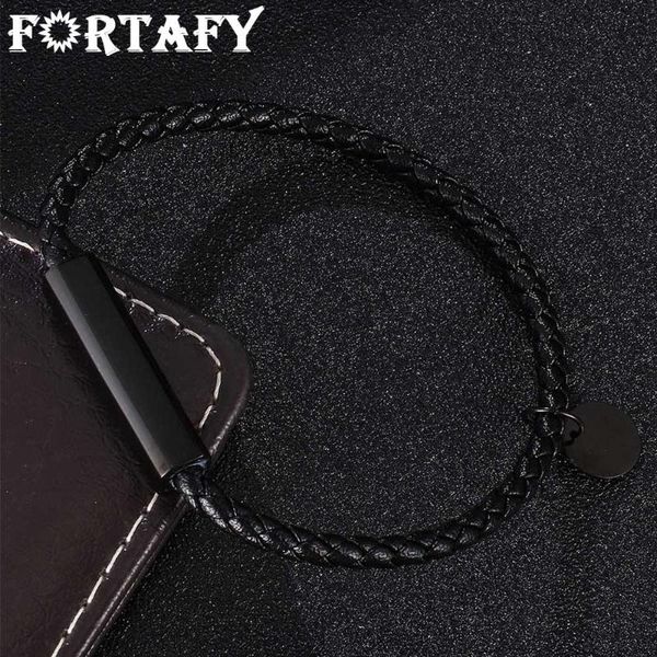 

charm bracelets fortafy classic style men women leather bracelet simple black stainless steel magnetic buckle hand-woven jewelry fr0700, Golden;silver