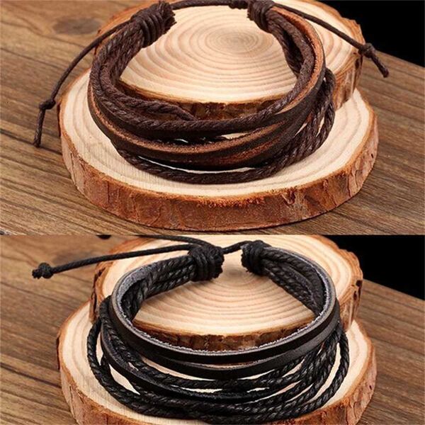 

wind wax rope diy leather bracelet temperament bracelet jewelry, Silver