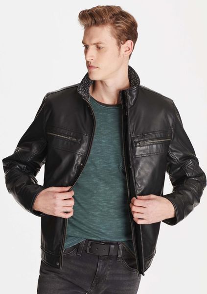 

men's vests mavi men stand collar jacket black 010236-900, Black;white
