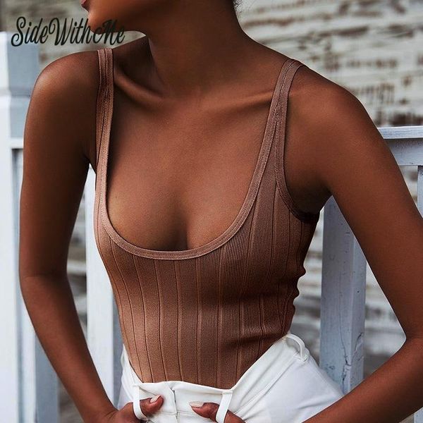 

women's jumpsuits & rompers solid ladies casual bodysuit spaghetti strap sleeveless fashion bodysuits slim bodycon female 5 colors, Black;white