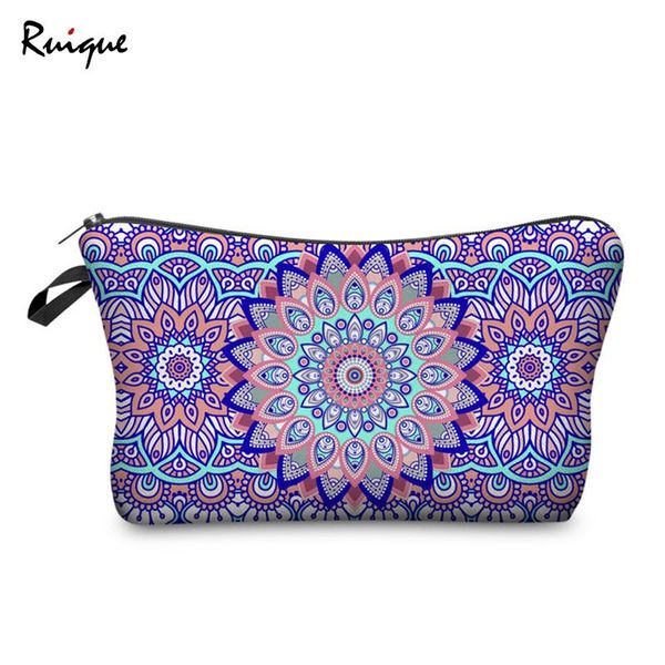 

ruique girls simple casual makeup bags women fashion geometric printing cosmetic bag ladies vintage style waterproof & cases