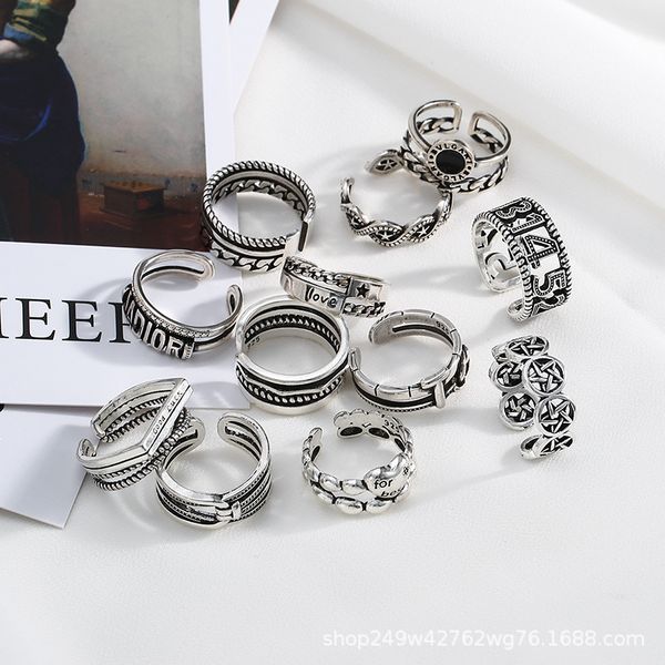

design jewelry korean trendsetter simple surround ins net red index finger opening adjustable ring female, Silver