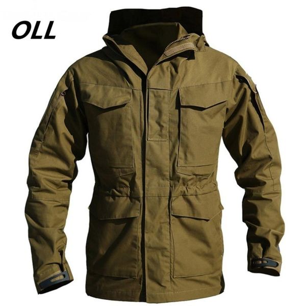 

us tactical military windbreaker jackets mens waterproof hoodie flight pilot coat army multi-pocket casual men's, Black;brown