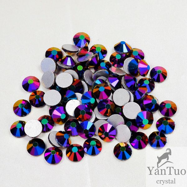 

factory wholesale rhinestone stone new color blue purple flat back crystals rhinestone no fix flatbackfor nail art, Black