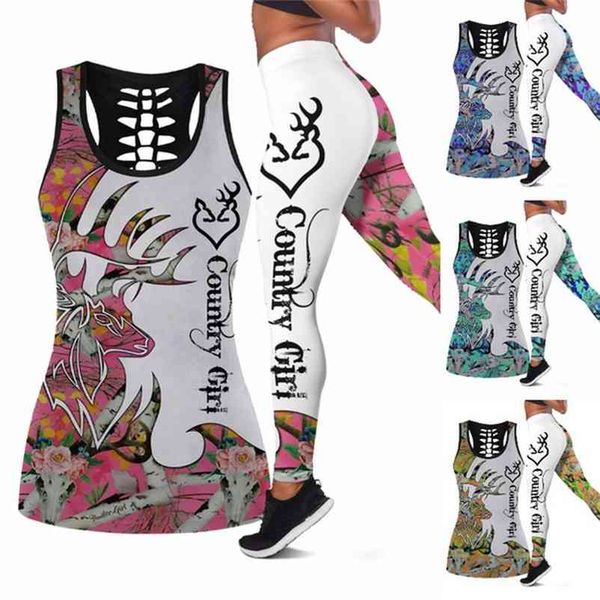 

two piece yoga set women hole shirt sleeveless hollow out tank high waist legging summer casual sport female sets outfits 210821, Gray