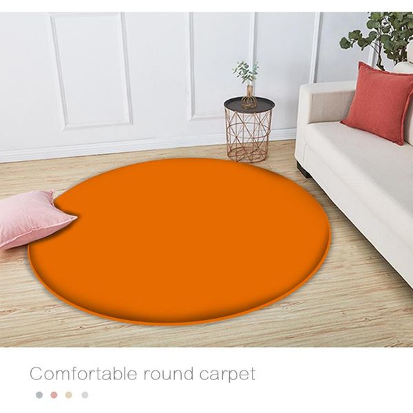 

carpets multi-color pure color absorbent mat non-slip bedroom living room children's decorative round solid carpet tapis salon rugs mat