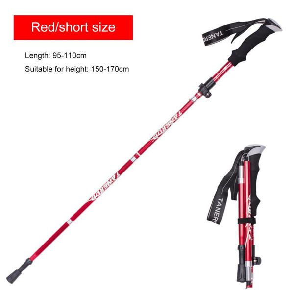 

trekking poles outdoor folding handle 4-section walking sticks canes hiking stick adjustable antishock