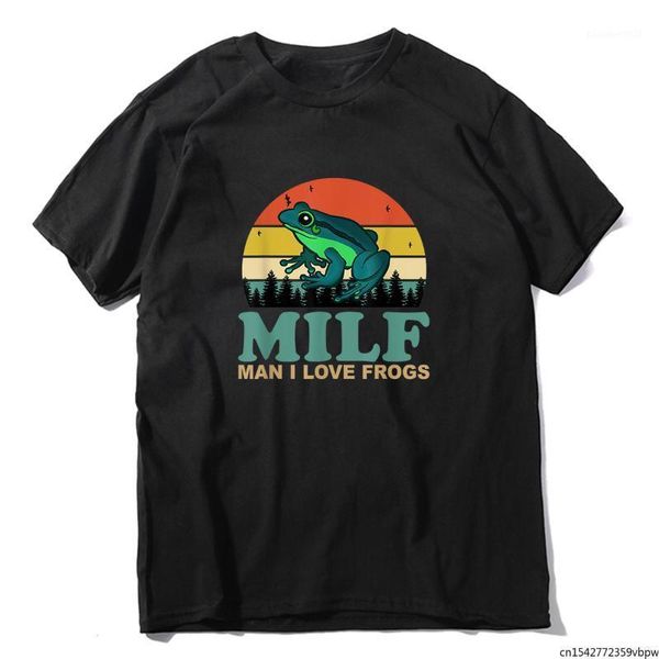

men's t-shirts milf man i love frogs funny saying frog amphibian lovers vintage novelty t-shirt humor tee, White;black