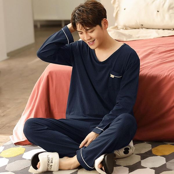 

atoff home satin sleepwear suit for man spring warm silk male loungewear nightwear autumn 100% cotton men's pajama sets, Black;brown