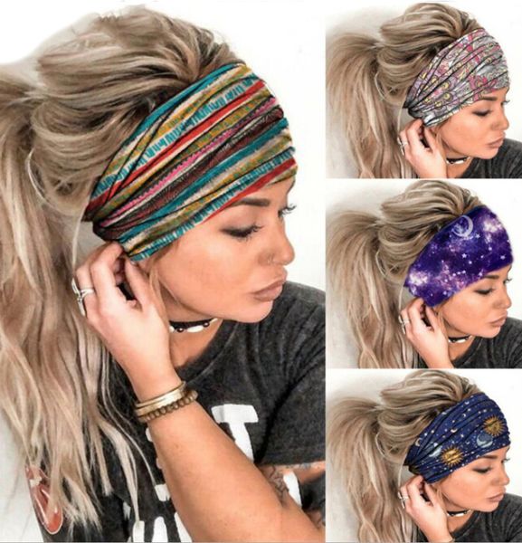 Weibliche elastische Sport breite Stirnbänder Outdoor Laufen Kopftuch Casual Fitness Stirnband Kleidung Zubehör Freizeit Haarbänder