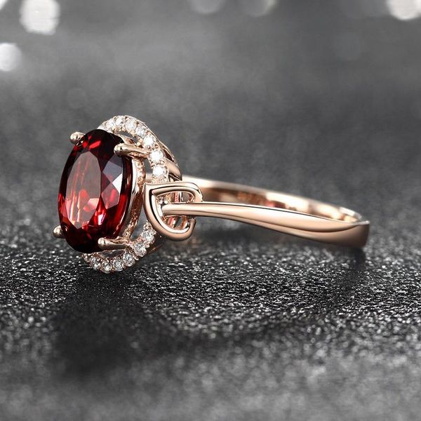 

women's 18k rose gold plated ring ruby engagement wedding gift wholesale jewelry cluster rings, Golden;silver