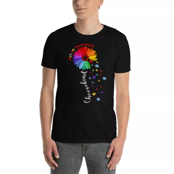 

choose kind cute autism awareness sunflower lover gifts t-shirt, White;black