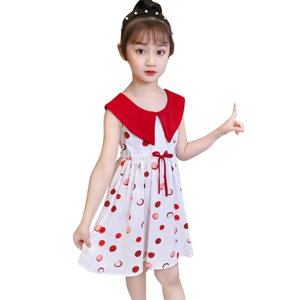

dress for girls patchwork party girl dot pattern child summer children's costumes 6 8 10 12 14 210528, Red;yellow