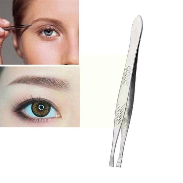 

eyebrow tools & stencils hair removal tweezers steel slanted tool silver leg point tip body beauty makeup face i9x9