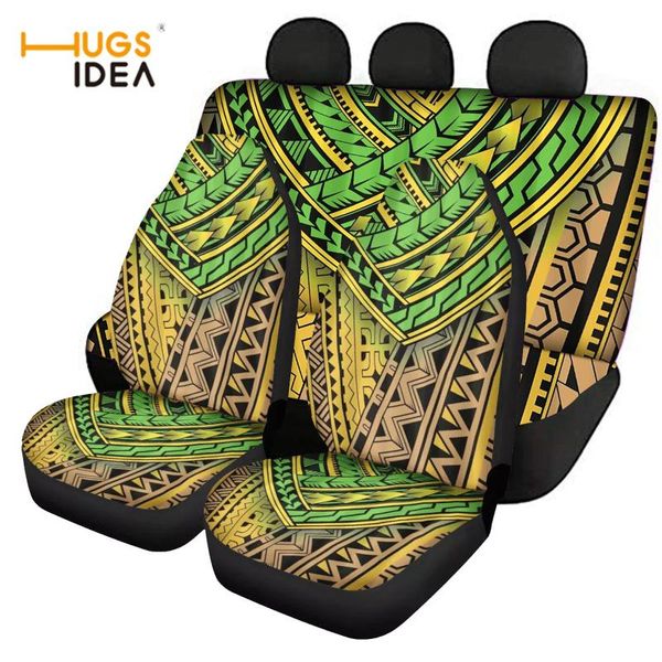 

traditional polynesia tribal pattern print front and rear auto seat covers art decor for car interior universal size chair