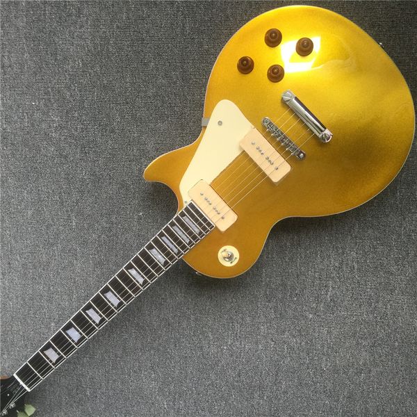 

goldlp electric guitar mahogany body chrome hardware cream binding