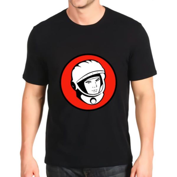 

the first asrtonaut yuri gagarin spaceman men's fashion short sleeve o-neck cotton t-shirts, White;black