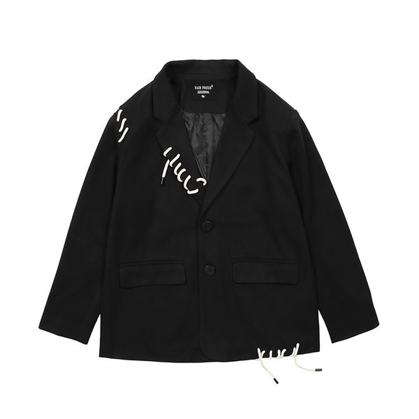 

women's jackets men's lace jacket with retro pockets, harajuku style, cordon, casual, for fall vkbq, Black;brown