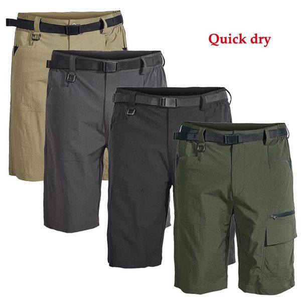 

men's shorts quick drying outdoor hiking loose fitness sports active cargo multi pocket us size, White;black
