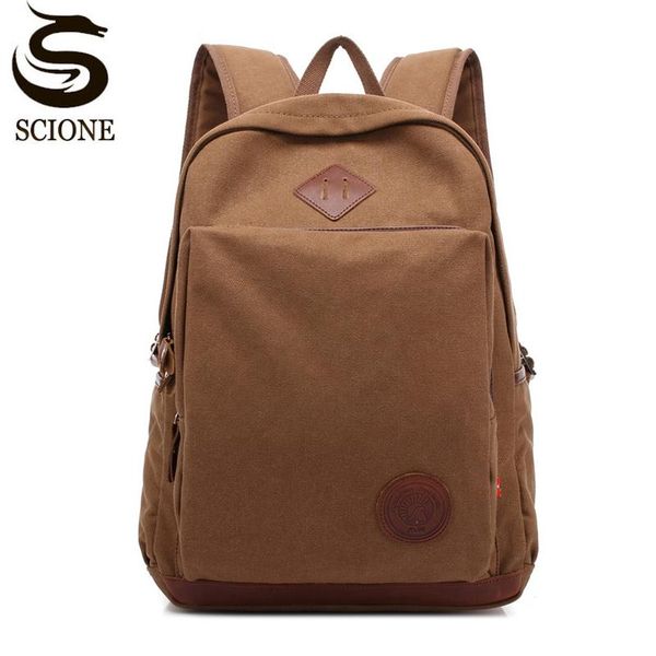 

backpack fashion men's vintage canvas school bag large capacity laptravel camping mochila femenina xa851m