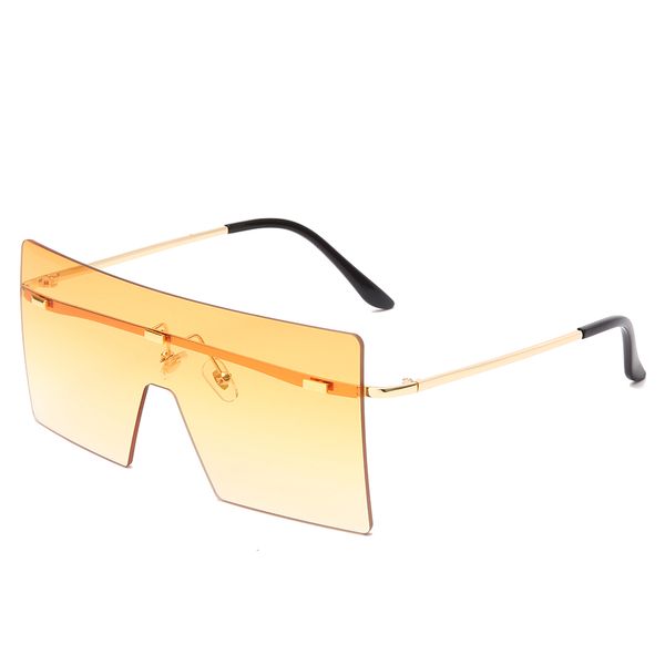 

sunglasses fashion oversized women retro vintage metal sun glasses luxury brand design rimless eyewear oculos de sol femininoa517, White;black