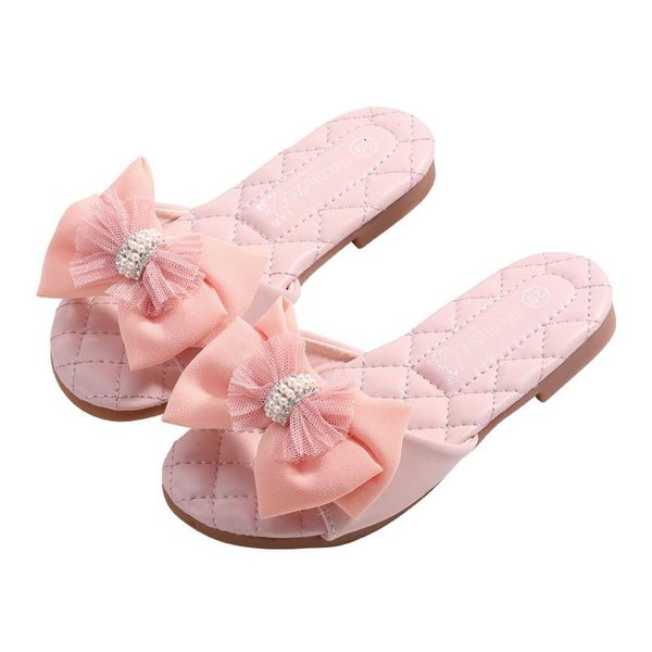 

slipper girls' microfiber slippers / little kids(4-7ys) big kids(7years +) comfort flower girl shoes bowknot light203a-54, Black;grey