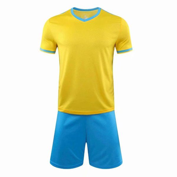 

2021 yellow blank players team customized name number soccer jersey men football shirts + shorts uniforms kits, Black